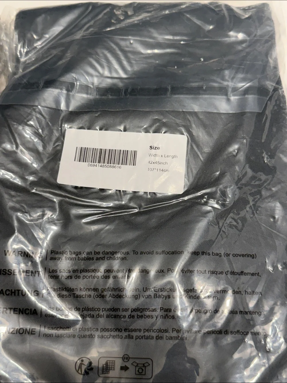 Deconovo Set of 2 Dark Grey Grommet Top Curtains 42” x 45” NEW